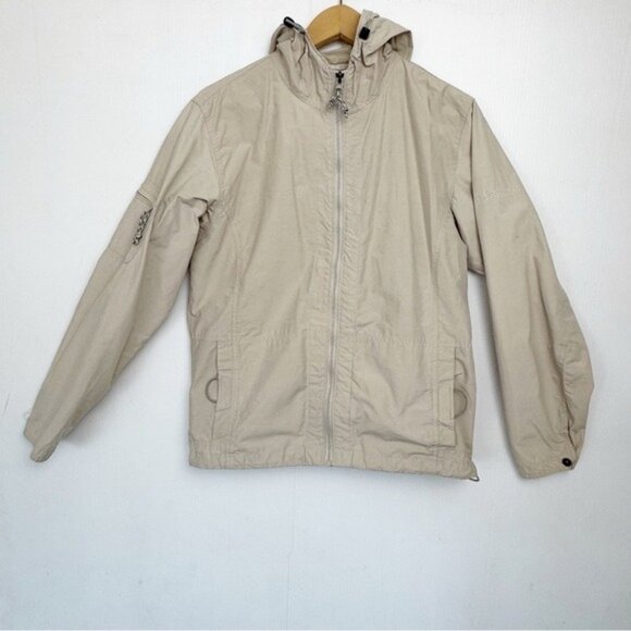 Columbia Jackets & Blazers - Columbia Windbreaker Jacket Beige Full Zip Hooded Size Large